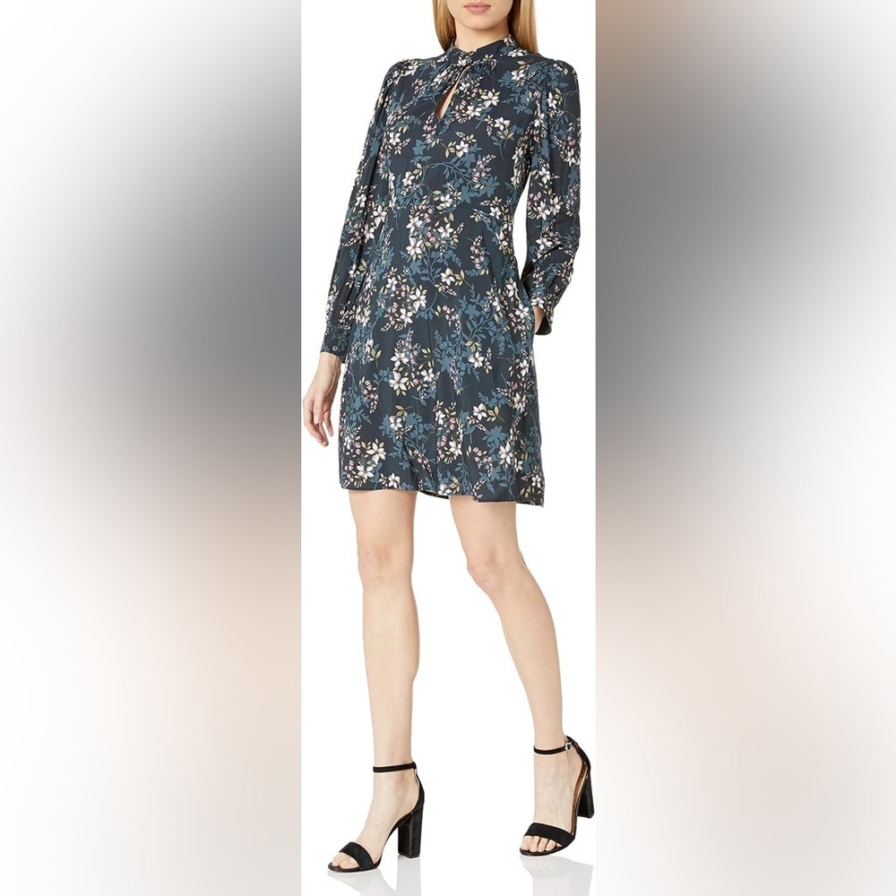 Velvet By Graham & Spencer Midi Dress Size XS Floral Long Sleeve USA